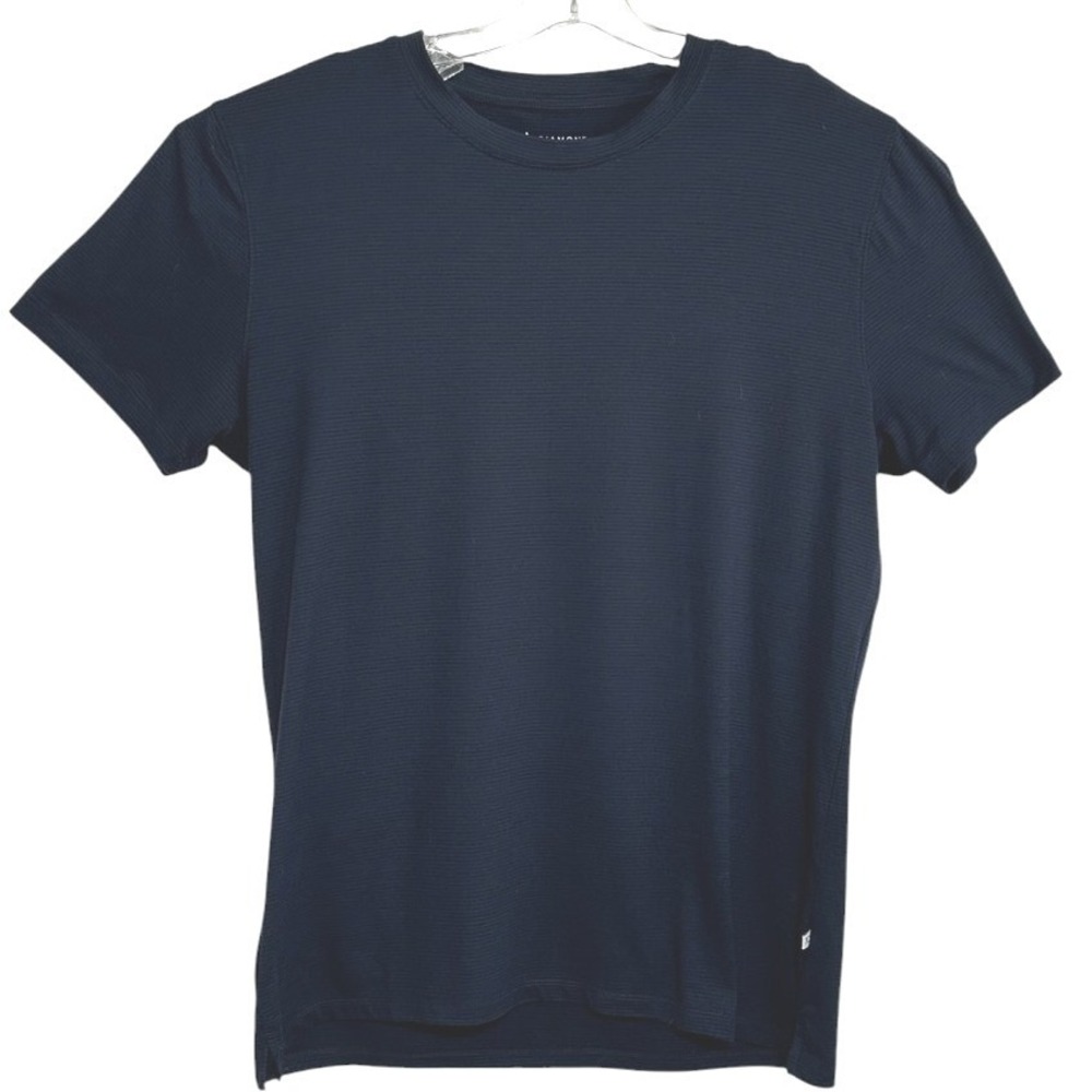 7 Diamonds Core T-Shirt Mens Navy Blue Ribbed Athletic Performance Gorpcore M